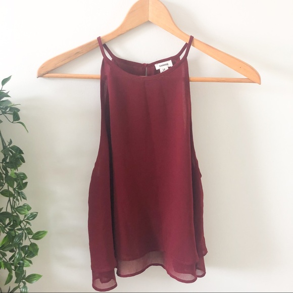 Garage Tops - ⭐️ 2/$20 Garage Burgundy Cropped Tank Top